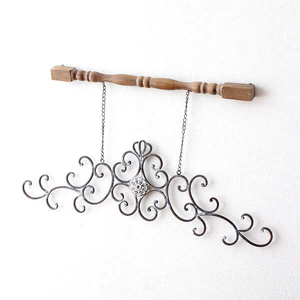 壁飾り アイアン 壁掛け おしゃれ アンティーク アラベスク調 壁面 飾り ハンギング ウォールデコ アートパネル インテリア アイアンの壁飾り ハンギングデコ