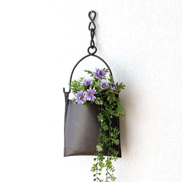 バケツ おしゃれ ガーデン ポット アイアン 吊り下げ 小物入れ アンティーク風 ブロカント風 レトロ シャビー 鉢ポット フラワーポット インテリア ブロカントなアイアンハンギングバケツのサムネイル