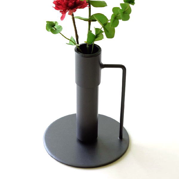 Rakuten - フラワースタンド 花瓶 おしゃれ 花器 フラワーベース アイアン スタンド シンプル 小スペース スタイリッシュ インテリア アイアンのブランチベース スタンド S