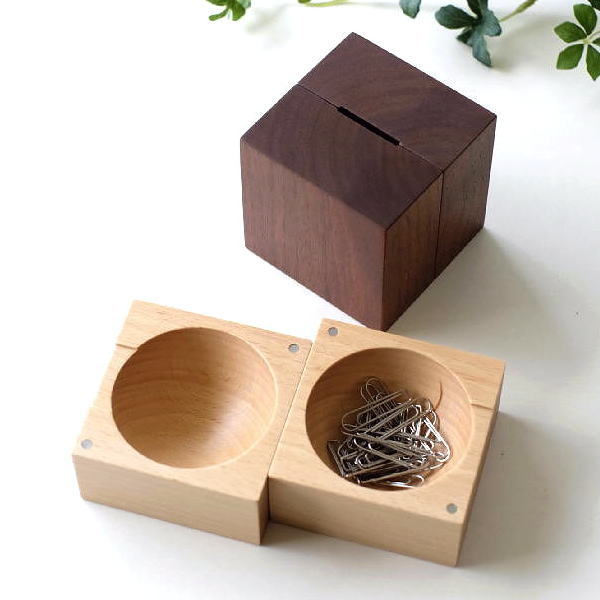 小物入れ 卓上 木製 日本製 ブナ ウォールナット 天然木 無垢材 トレイ コイントレー 机上 小物 収納 クリップ入れ 小銭入れ おしゃれ 玄関 キートレイ ...