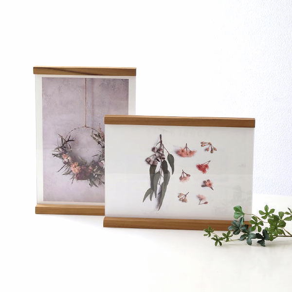 フォトフレーム 写真立て A4 2個セット 木製 チーク材 複数 2面 2枚 4枚 4面 両面 アクリル 挟む 天然木 無垢 ナチュラル シンプル 卓上 大きい フォトスタンド 写真たて 縦横 縦置き 横置き 縦向き 横向き プレゼント チークバインドフレーム A4