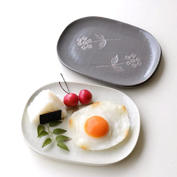 お皿 プレート 大皿 陶器 おしゃれ 2枚 セット 浅い 取り皿 スクエア 北欧 かわいい 和食器 和風 瀬戸焼 日本製 焼き物 プレート大皿 コバナ 2カラー 2枚セット
