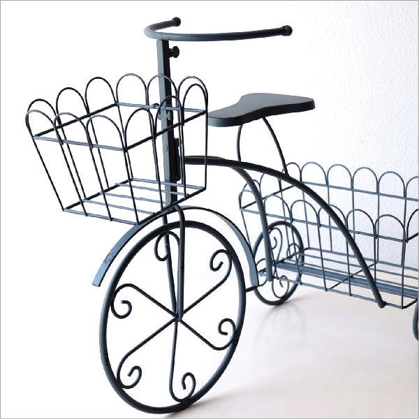 フラワーラック おしゃれ サイクルプランター 三輪車 アイアン かわいい レトロ プ...