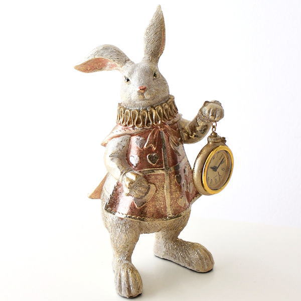 置時計 置き時計 おしゃれ かわいい 可愛い うさぎ 置物 雑貨 オブジェ インテリア 卓上 懐中時計 アナ..