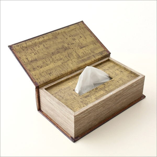 ティッシュケース アンティーク 本型 ふた付き おしゃれ 猫 いたずら防止 マグネット開閉 ホコリ除け 卓上 箱 ティッシュボックス 木製 クラシック ヨーロッパ おもしろ 洋書 エレガント インテリア アンティークなブック型ティッシュBOX [2]