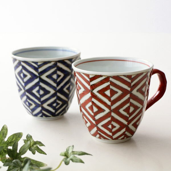 マグカップ 陶器 磁器 おしゃれ かわいい 有田焼 焼物 土物 和食器 カフェ コーヒーカップ コーヒー マグ 食洗機対応 デザイン ギフト 結婚祝い 雑貨 インテリア 万華鏡マグ 2カラー