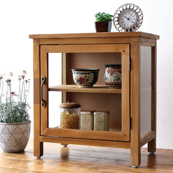 楽天市場】レトロ ガラス食器棚の通販