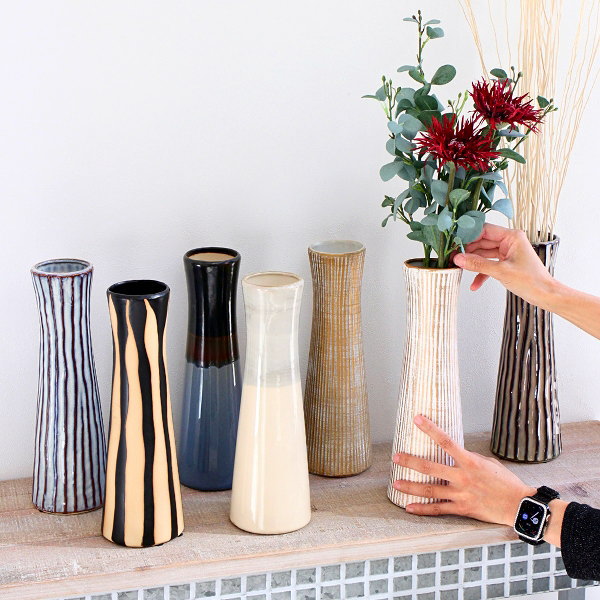 花瓶 フラワーベース アンティーク おしゃれ かわいい セラミック ナチュラル 北欧 リビング インテリア モダン セラミックフラワーベース 7タイプ