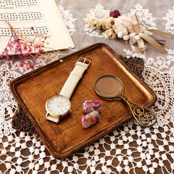 トレー トレイ おしゃれ アクセサリートレイ 小物置き ミニ 小さい アンティーク調 卓上 机上 雑貨 樹脂 シンプルプレート クラシック レトロ インテリア クラシックミニトレー AG