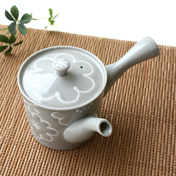 Rakuten - 急須 波佐見焼 日本製 磁器 茶こし付き 花柄 和モダン 360ml 横手 おしゃれ かわいい 可愛い 食洗機対応 電子レンジ対応 片手 焼き物 ギフト プレゼント sirohana 急須