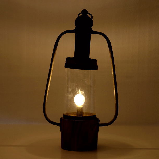 Standing Lights - ランプ ランタン LED ヴィンテージ アンティーク アイアン ガラス 古木 木製 おしゃれ シャビー レトロ ヴィンテージランプ B