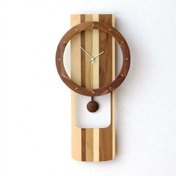 掛け時計 壁掛け時計 振り子 木製 