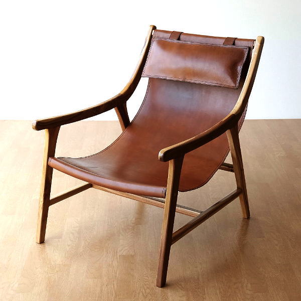 リビングチェア 椅子 チェアー アンティーク おしゃれ 本革 レザー シート チーク 無垢材 木製 天然木 一人掛け 一人…