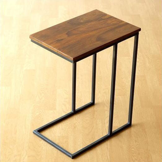 サイドテーブル 木製 アイアン コの