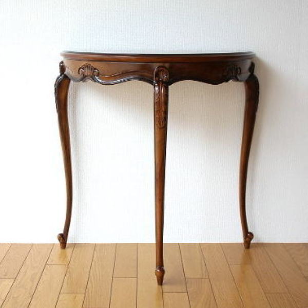 マホガニー無垢材 コンソール 天然木 木製 コンソールテーブル 花台 電話台 玄関 サイドテーブル 猫脚 猫足 アンティーク家具 クラシック レトロ アンティー...