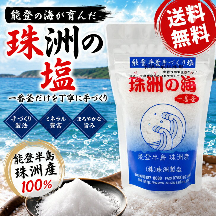 珠洲の塩 一番釜 100g 天然塩 海塩 国産塩 能登 珠洲 海水塩 ミネラル塩 ミネラル豊富