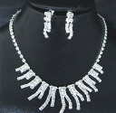 ウエディング ネックレス イヤリング セット フラワー ブライダル アクセサリー 花嫁 ネックレス ピアス キラキラ ジルコニア クリスタル 誕生日 クリスマス プレゼントki078