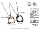 ペアネックレス ステンレス 【三連リング ネックレス ペア】 シンプル チェーン 革紐付き ペンダント 誕生日プレゼント 記念日 プレゼント 彼氏 彼女 男性 ...