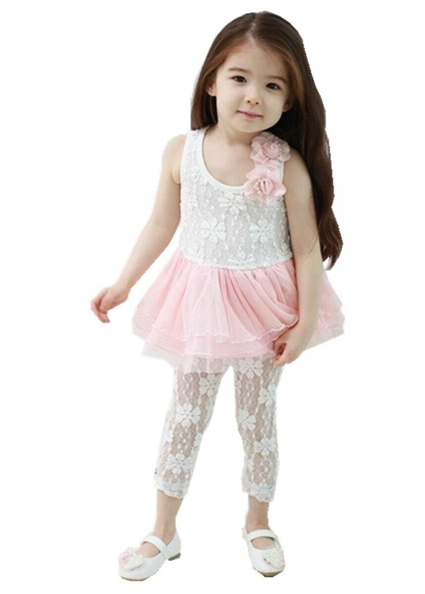 ベビー服 女の子 上下セット 夏 半袖 レース ベビー服 ベ 可愛いワンピース　ズボン H3857　 【ゆうパケット 送料無料】 ベビー 出産祝い ロンパースかっこいいロンパース♪結婚式やお誕生日会等のセレモニーやニューボーンフォトなど写真撮影、記念写真などに エマロンパ 3