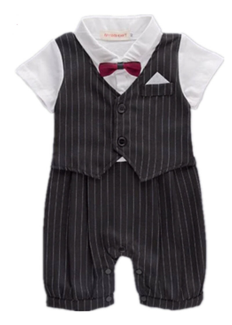 フォーマル半袖ロンパース ベビースーツ【送料無料 】男の子 80cm 90cm 95cm 新生児 幼児 ベスト シャ..