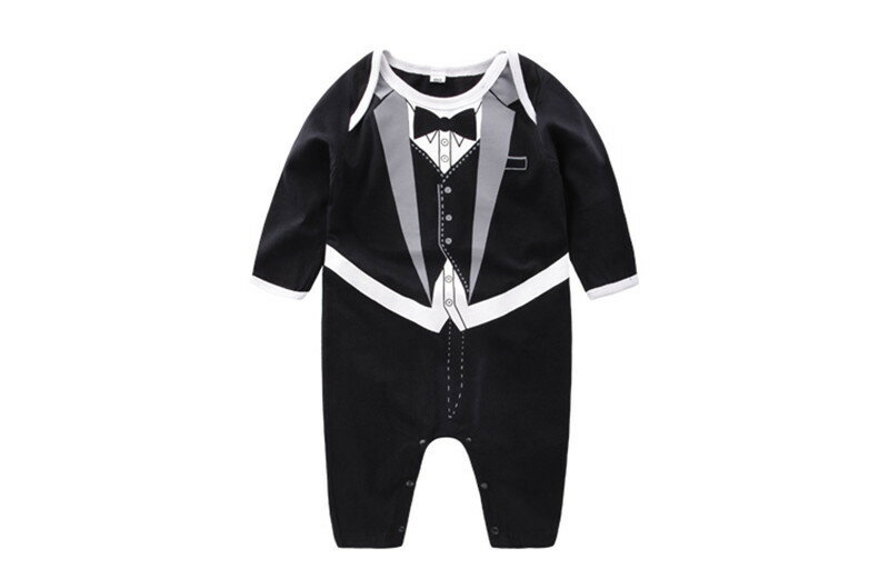 フォーマル長袖ロンパース ベビースーツ【送料無料 】男の子 80cm 90cm 95cm 新生児 幼児 ベビー服 結..