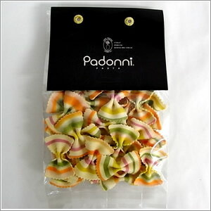 人工着色料不使用！イタリア産「パドンニ」のパスタパドンニストライプ小さい蝶ちょパスタ