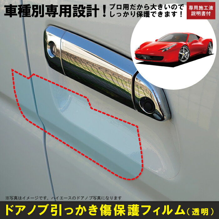 458イタリア用(H22/3〜H28/10)車種別設計ドアノブ生活傷保護プロテクションフィルム フェラーリ(FERRARI)傷防止シート