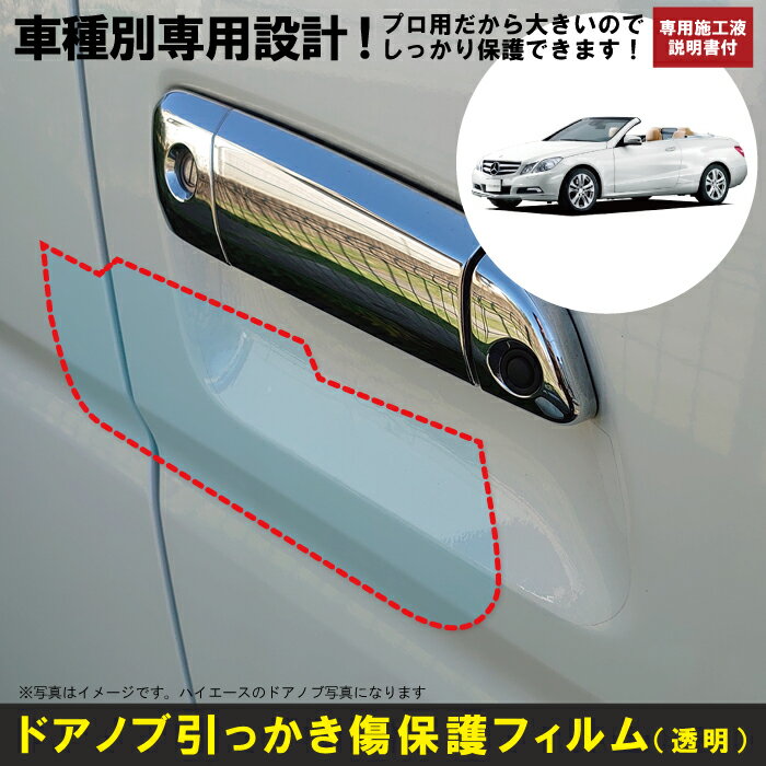 Eクラス カブリオレ・207系用(H22/4〜H28/6)車種別設計ドアノブ生活傷保護プロテクションフィルム ベンツ(Benz)傷防止シート