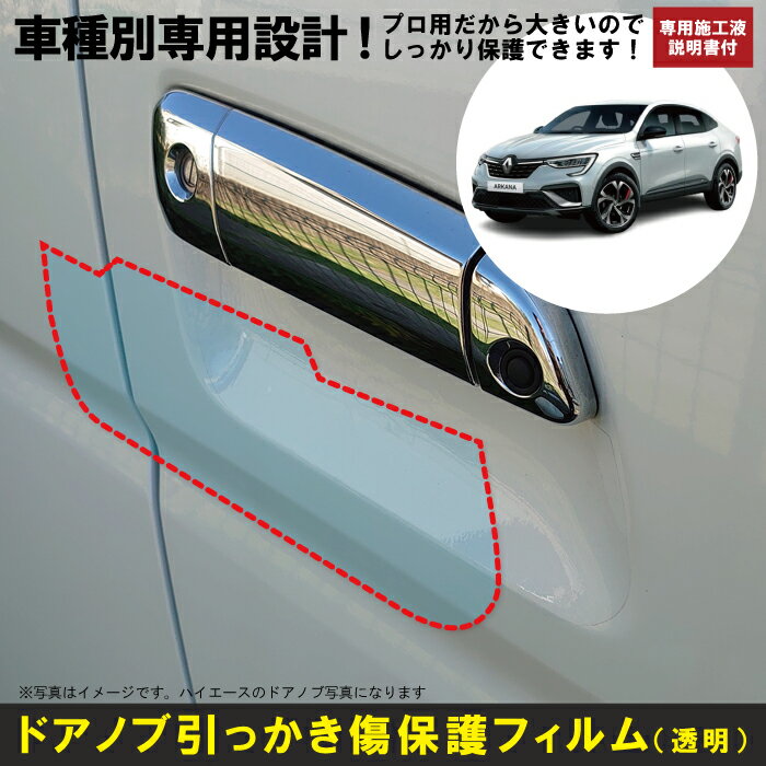 ルノー アルカナ LJ系用(R4/12～)車種別設計ドアノブ生活傷保護プロテクションフィルム 傷防止シート