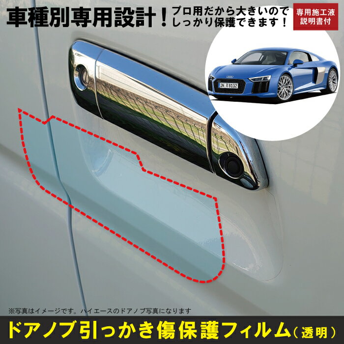 R8 4S系用(H28/3〜)車種別設計ドアノブ生活傷保護プロテクションフィルム アウディ(Audi)傷防止シート