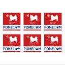 防犯シール(小)5.6cm角 6枚セット POMECOM(ポメコム)ステッカー セキュリティ対策に!ポメラニアンを飼っていますステッカー