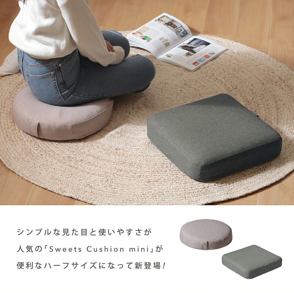【ポイント10倍!】 クッション フロアクッション チェアクッション 低反発クッション カバーリング 北欧 丸型 円形 四角 モダン シンプル SWEETS 洗濯可能 デスクワーク 日本製 hakuturu-10001760 わくわくインテリア サンプル画像2