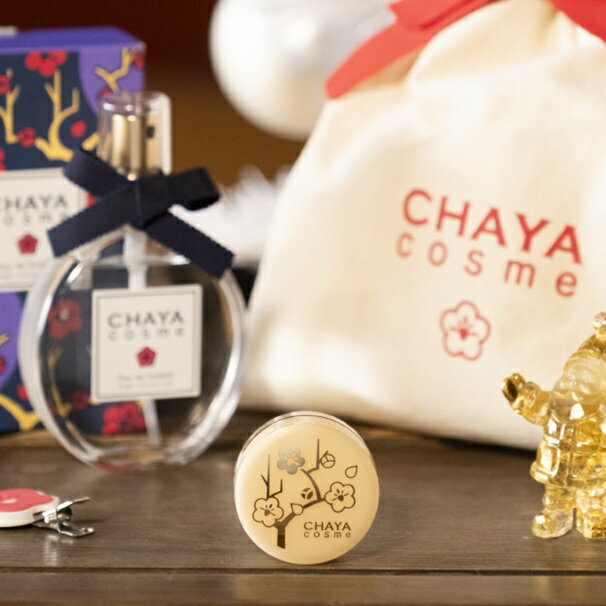 「CHAYA cosme オードトワレ＆リップバーム　ホリデーセット」ヘアクリップ付き 巾着付 クリスマス Xma..