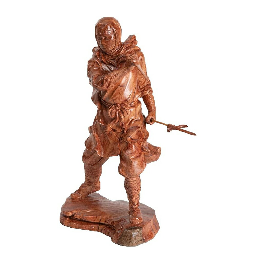 HASEL ハセル 戦国武将 木製フィギュア 服部半蔵 極 木製 ご利益 木彫り 置物 置き物 縁起物 フィギュア