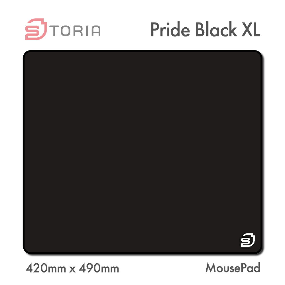 Rakuten - STORIA ゲーミングマウスパッド Pride Black XL 42cm × 49cm 黒 コントロール 競技 マウスパッド XLサイズ 布製 esports FPS 高摩擦 ストーリア SMP23PRIXL01