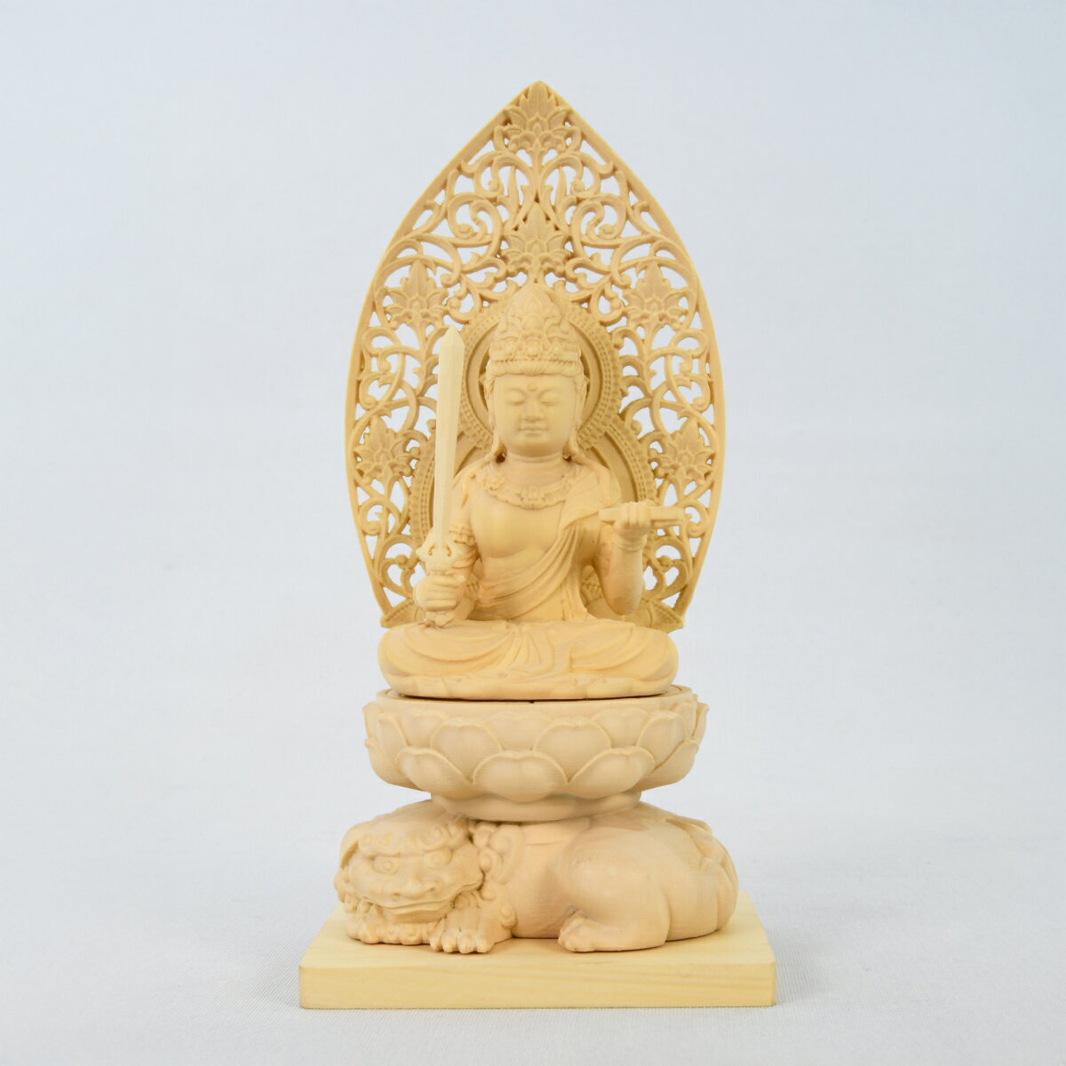 RIYAK リヤク 守り本尊 文殊菩薩 LY-MMJ 卯年 木製仏像 ご利益 仏具 仏像 木製 木彫り 置物 置き物 縁起物 仏像フィギュア