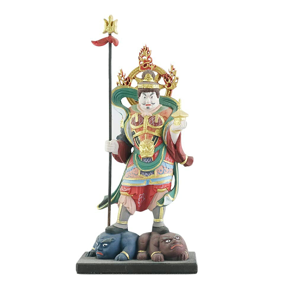 RIYAK リヤク BASIC ベーシック 彩色毘沙門天 LY-BBSSK 木製仏像 ご利益 仏具 仏像 木製 木彫り 置物 置き物 縁起物 仏像フィギュア