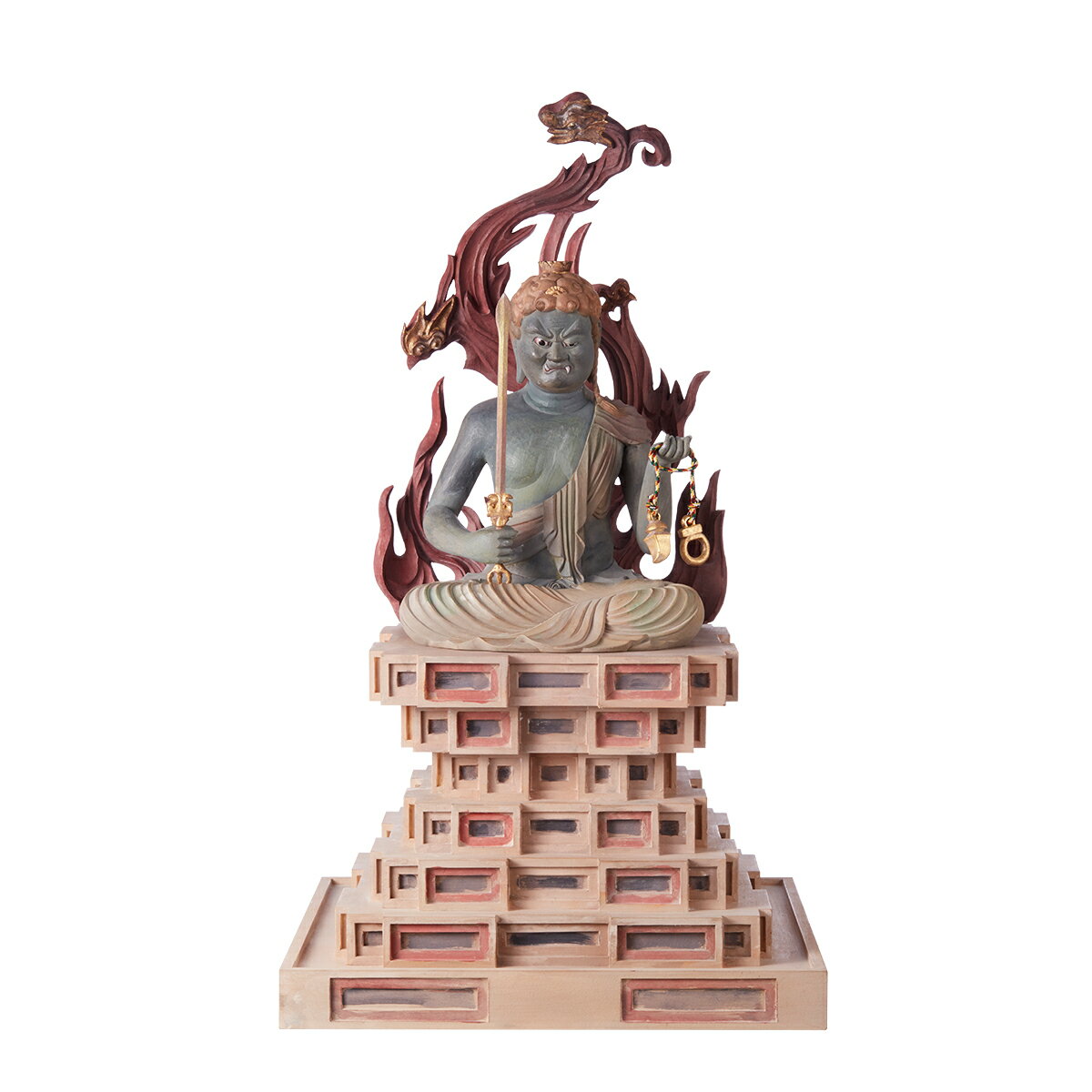 RIYAK リヤク BASIC ベーシック 古代色不動明王座像 LY-PFDZ 木製仏像 ご利益 仏具 仏像 木製 木彫り 置物 置き物 縁起物 仏像フィギュア