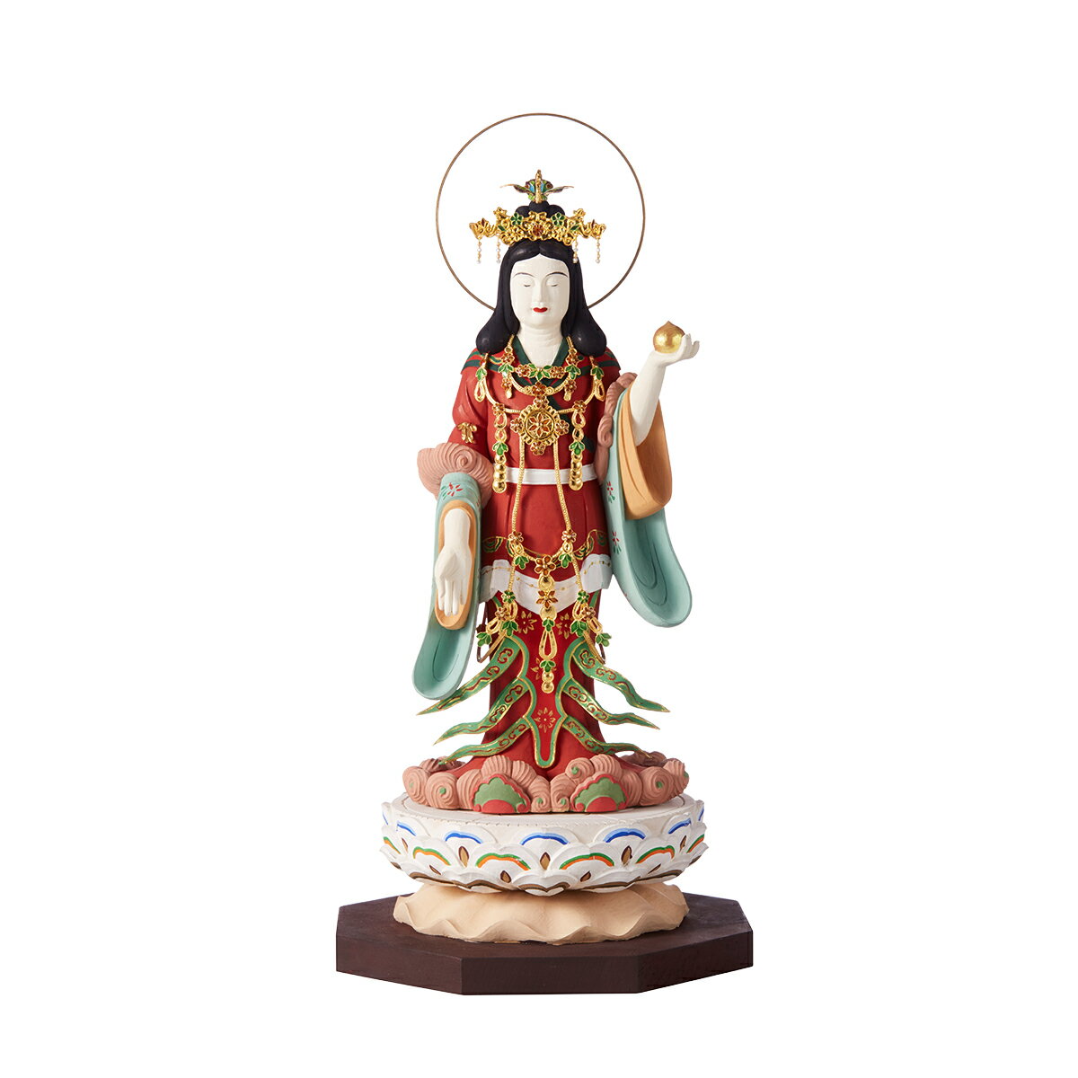 RIYAK リヤク PREMIER プレミア 彩色吉祥天 LY-PKSSK 七宝焼 木製仏像 ご利益 仏具 仏像 木製 木彫り 置物 置き物 縁起物 仏像フィギュア