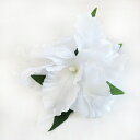ハワイ　フラ衣装　シルク 　フラワーヘアクリップ【 カトレアオーキッド/ 3フラワー 】 ホワイト