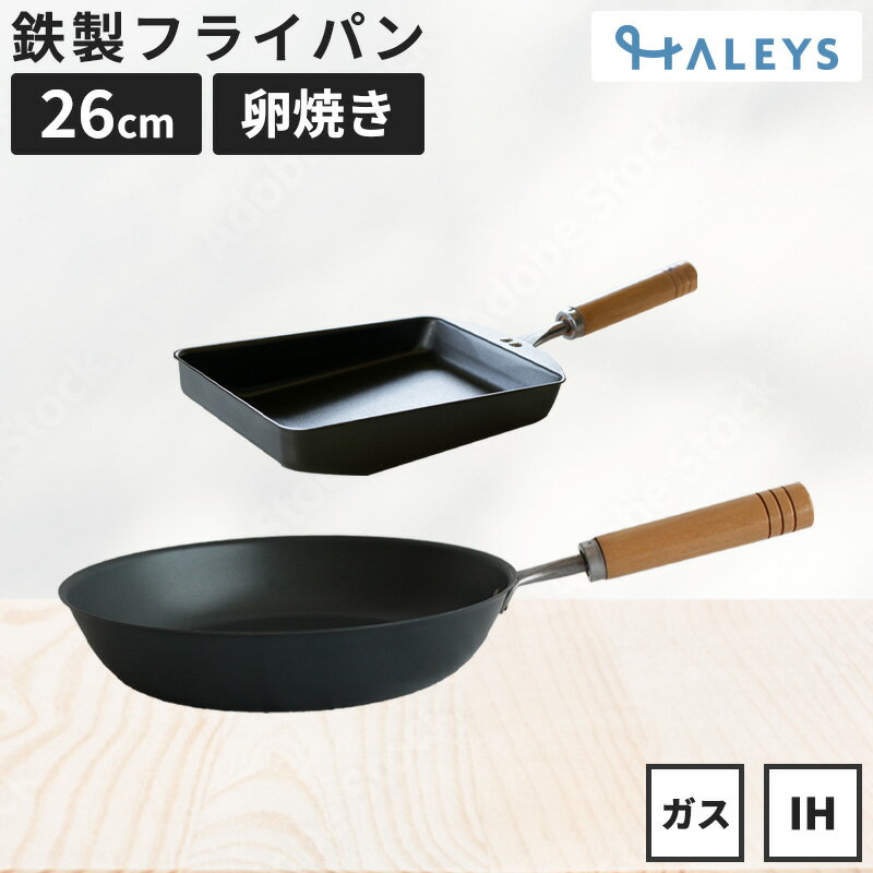 燕三条製 鉄フライパンセット 鉄フライパン 26cm 鉄製 卵焼きフライパン 日本製 鉄フライパンIH ミニブラシ付 軽量 軽い IH対応 直火 ガス火 IH 鉄 フライパン キャンプ アウトドア