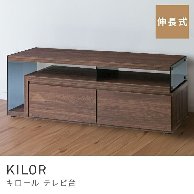 Rakuten - モダンな空間にぴったりな伸縮型テレビ台 ローボード 伸縮 テレビボード 幅105cm 幅181cm ウォールナット｜KILOR