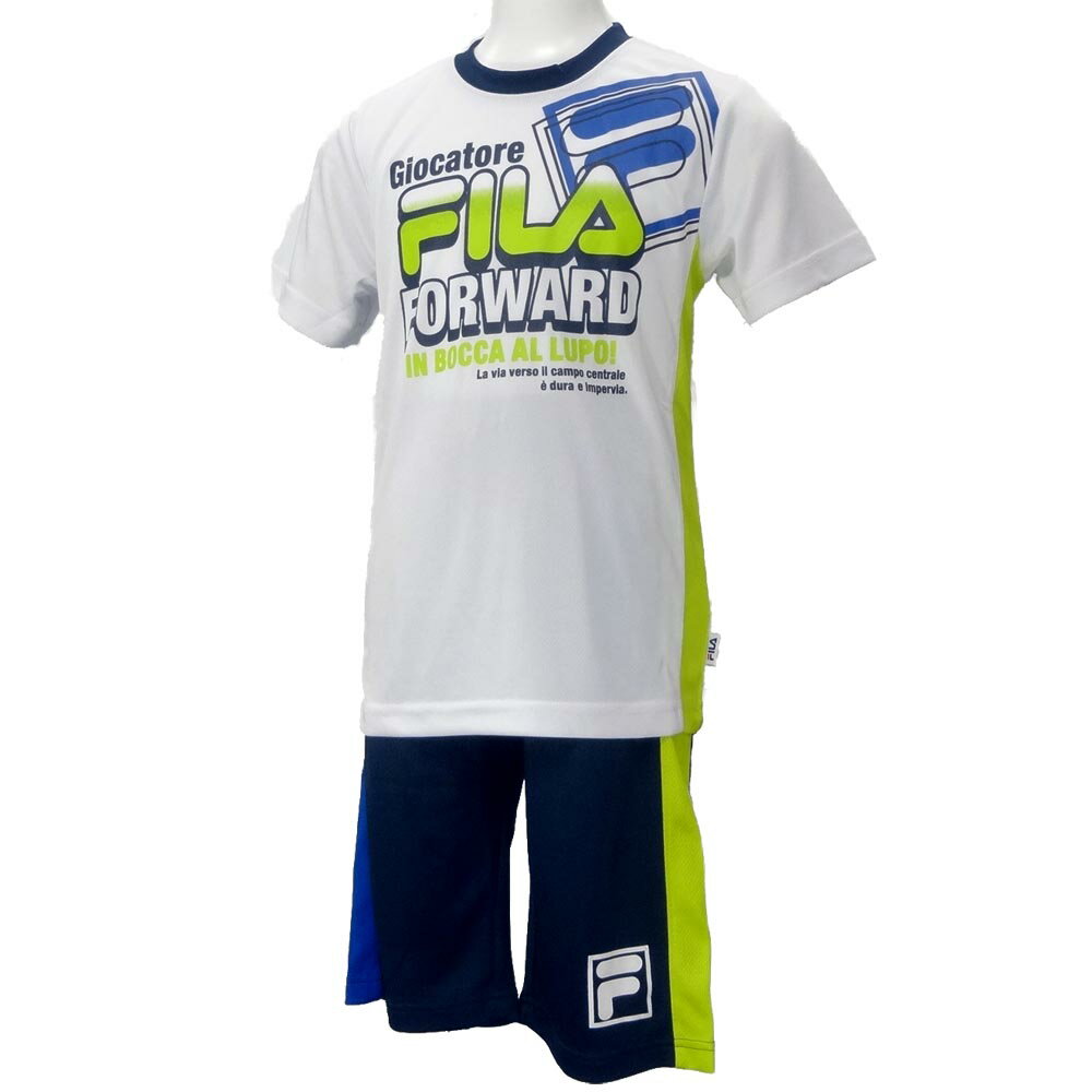 E1★上下セット/フィラ(FILA)ジュニア Tシャツ＆ハーフPセット(D1707)【IUU80】【あす楽対応】【楽ギフ_包装】【スポーツ用品 トップス tシャツ スポーツウェア スポーツウエア ハーフパンツ 上下セット インナー】