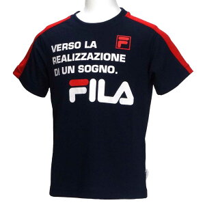 半袖Tシャツ/フィラ(FILA)ジュニア(D1904)肩切替45紺/赤