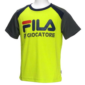 半袖Tシャツ/フィラ(FILA)ジュニア(D1905)ラグラン袖切替31黄緑