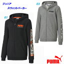 B5★フルZIPパーカー/プーマ(PUMA)(582931)ジュニア 裏毛袖ロゴプリントフーデッドジャケット