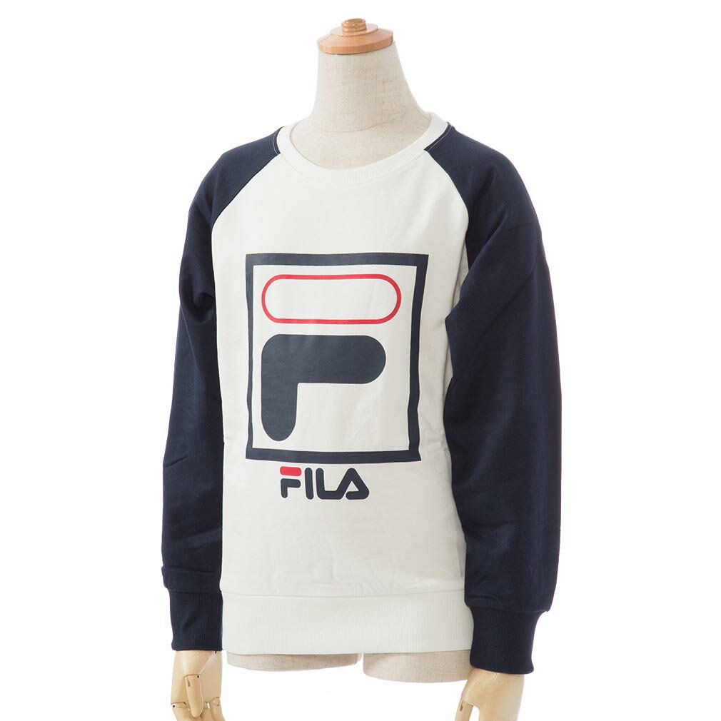 A4★薄手裏毛トレーナー/フィラ(FILA)ガールズ (J8711)厚地長袖Tシャツ【GEO40】【あす楽対応】【楽ギフ_包装】【スポーツ用品 カジュアル ティーシャツ トップス スポーツウェア スポーツウエア 子供服 トレーニングウェア 女の子 運動着】