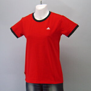 adidas★レディースワンポイント半袖Tシャツ(04440)237556赤
