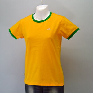 adidas★レディースワンポイント半袖Tシャツ(04440)237559ゴールド