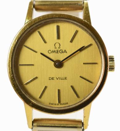 【中古】OMEGA オメガ DE VILLE デ ビル アンティーク レディース ゴールド 手巻き時計